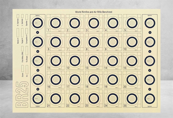 Benchrest Sliding discs 25 m, 100 pcs 